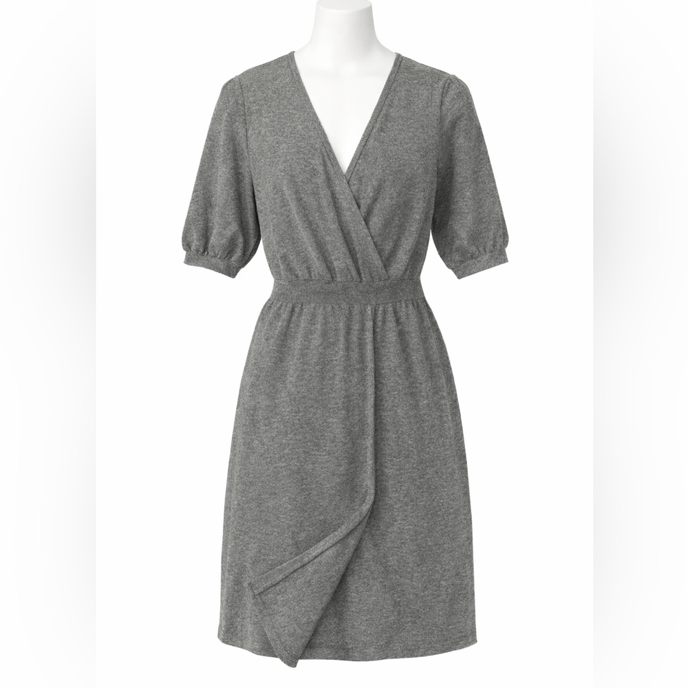 Liz Claiborne Gray Mock Wrap Sweater Dress-Women’s sz L